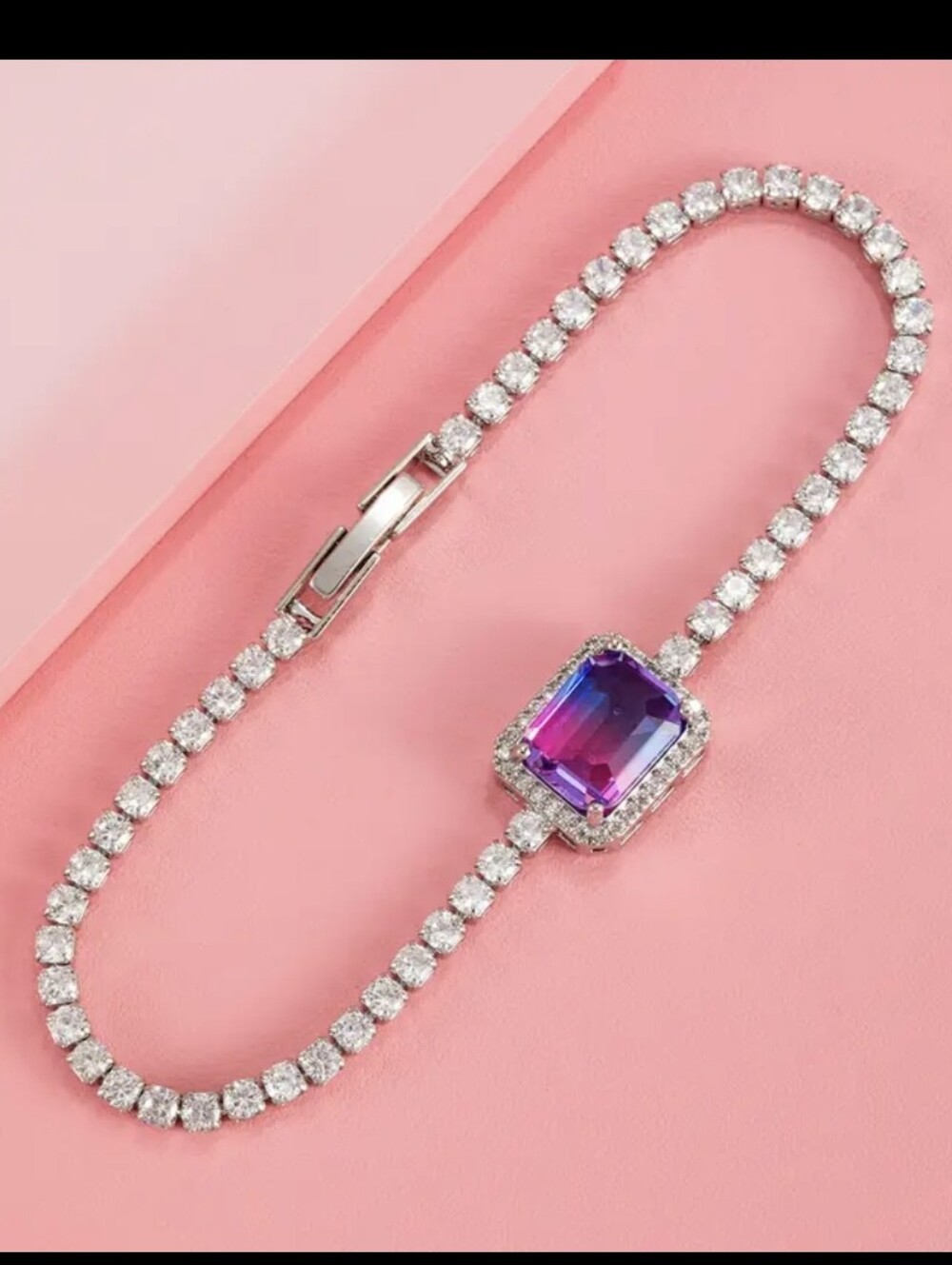OMBRE DIAMOND TENNIS SILVER BRACELET